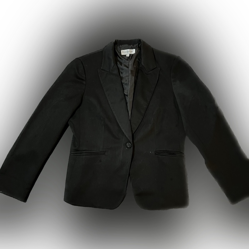 John Meyer of Norwich Women’s Solid Black Blazer Pant Suit Size 12 Not Altered